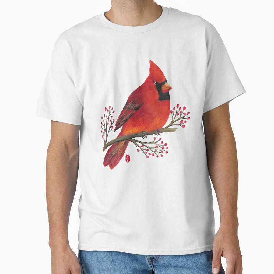 Red Cardinal T-Shirt - Custom Art Print for Adults - T-Shirt, Sweatshirt, Hoodie