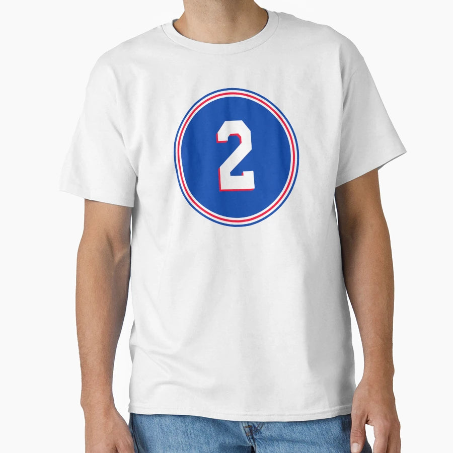 Moses Malone Number 2 Jersey T-Shirt - Graphic Print for Adults - T-Shirt, Sweatshirt, Hoodie
