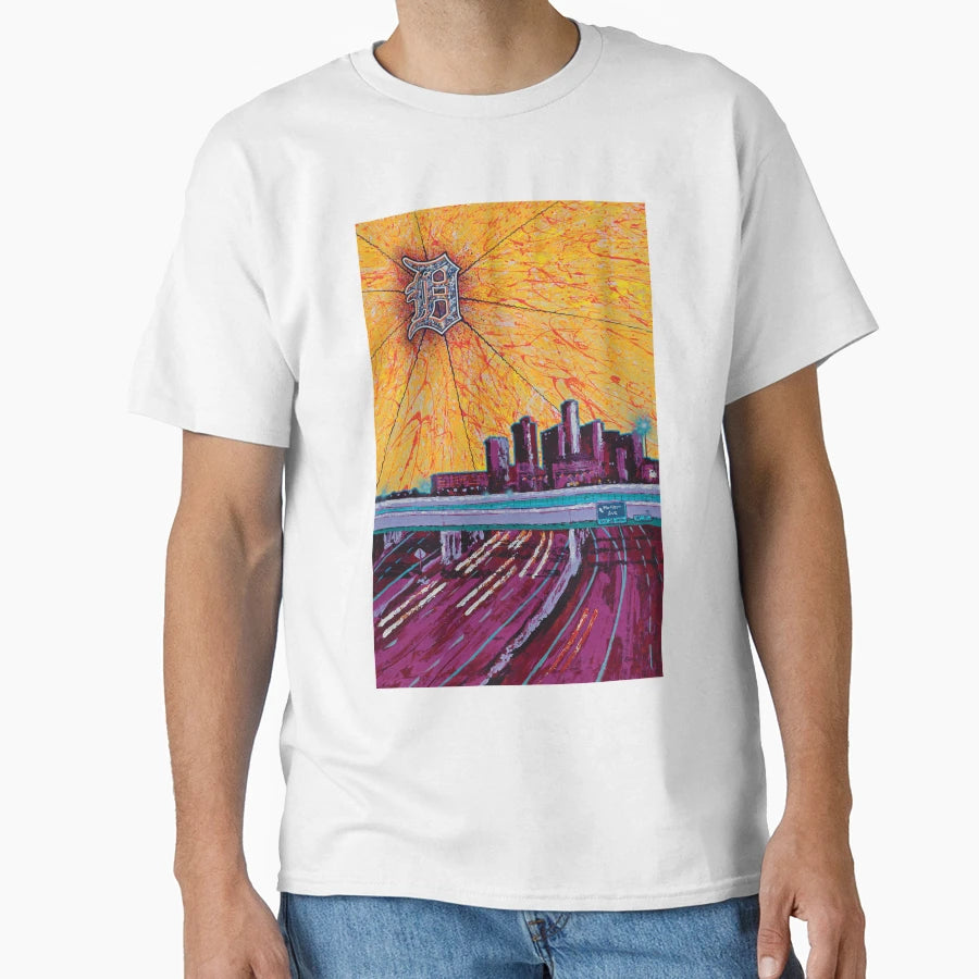 Vibrant Detroit T-Shirt - Unique Graphic for Adults - T-Shirt, Sweatshirt, Hoodie