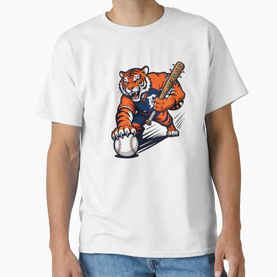 Aggressive Tiger Baseball Pitcher T-Shirt - Aesthetic Graphic for Adults - T-Shirt, Sweatshirt, Hoodie