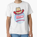 Texas Baseball Cowboy Hat T-Shirt - Custom Art Print Men Women - T-Shirt, Sweatshirt, Hoodie