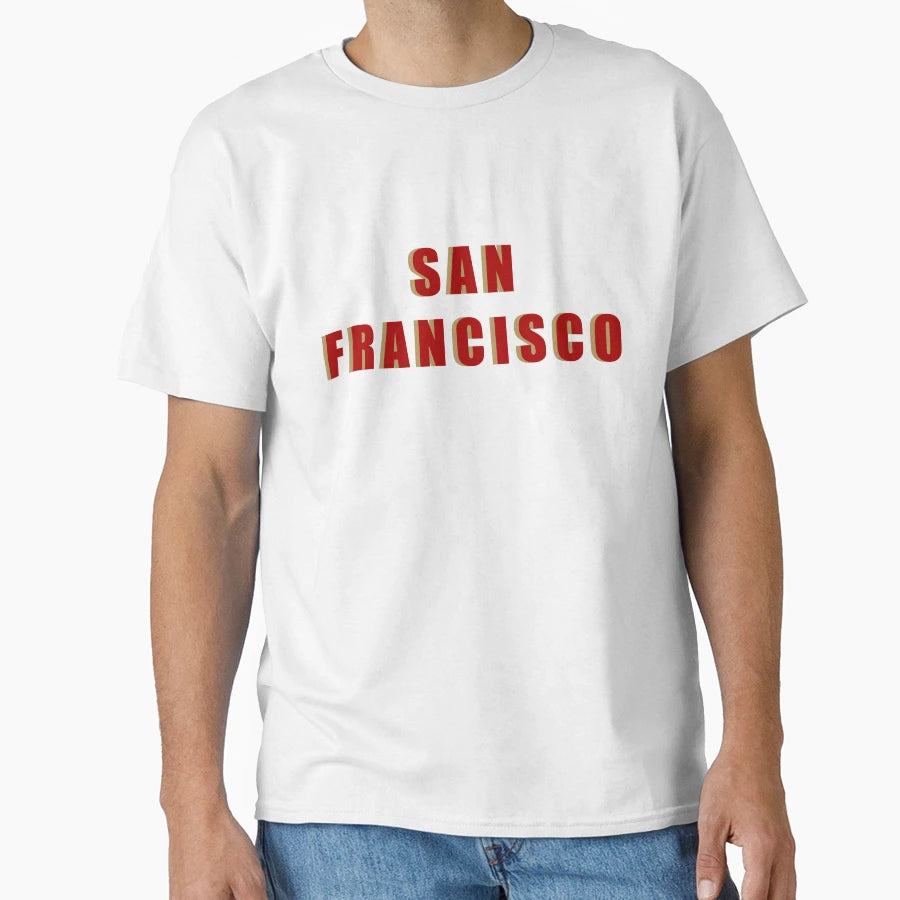 San Francisco Red And Gold Block T-Shirt - Fun Novelty Design Unisex - T-Shirt, Sweatshirt, Hoodie