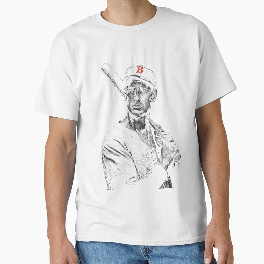 Ted Williams Baseball Legend Portrait T-Shirt - Custom Art Print Unisex - T-Shirt, Sweatshirt, Hoodie