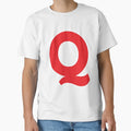 Q Initial Letter Q Red And White T-Shirt - Novelty Apparel Men Women - T-Shirt, Sweatshirt, Hoodie
