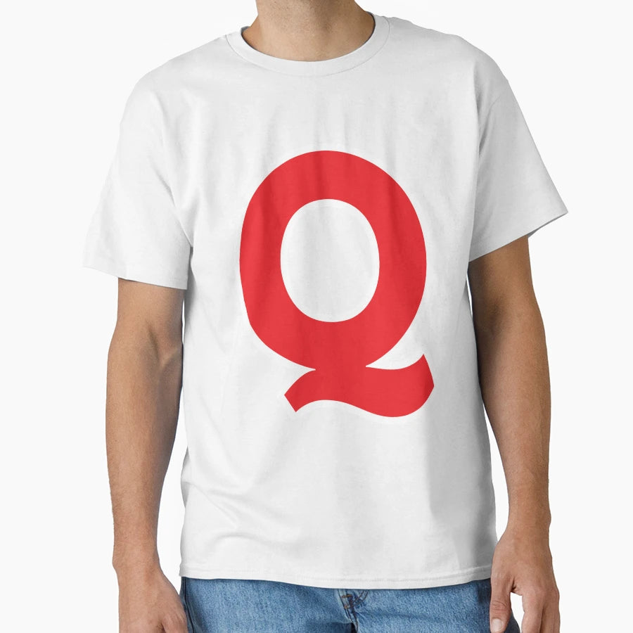 Q Initial Letter Q Red And White T-Shirt - Novelty Apparel Men Women - T-Shirt, Sweatshirt, Hoodie