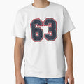 63 Navy Grey Red Sports Number Sixty T-Shirt - Graphic Print Men Women - T-Shirt, Sweatshirt, Hoodie