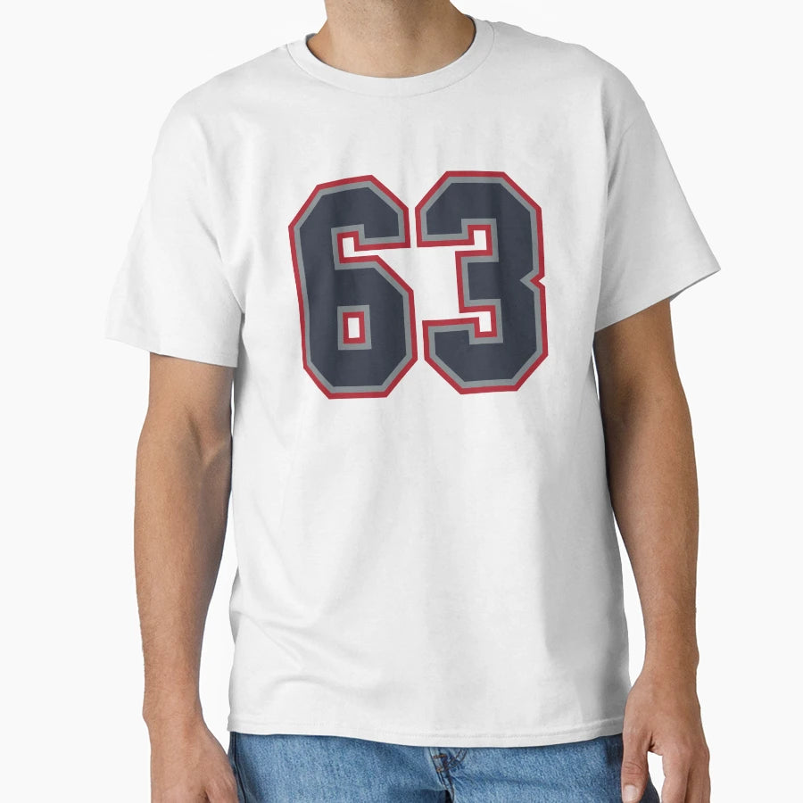 63 Navy Grey Red Sports Number Sixty T-Shirt - Graphic Print Men Women - T-Shirt, Sweatshirt, Hoodie