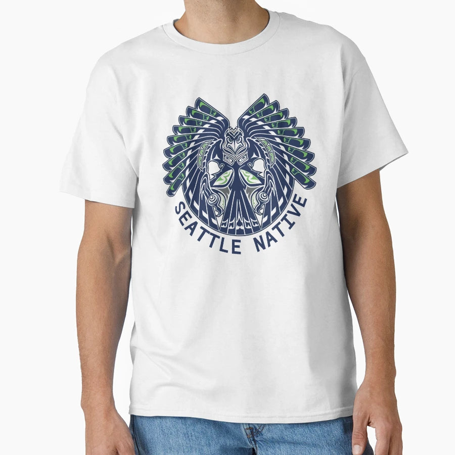 Seattle Native Hawks T-Shirt - Fun Novelty Design Men Women - T-Shirt, Sweatshirt, Hoodie