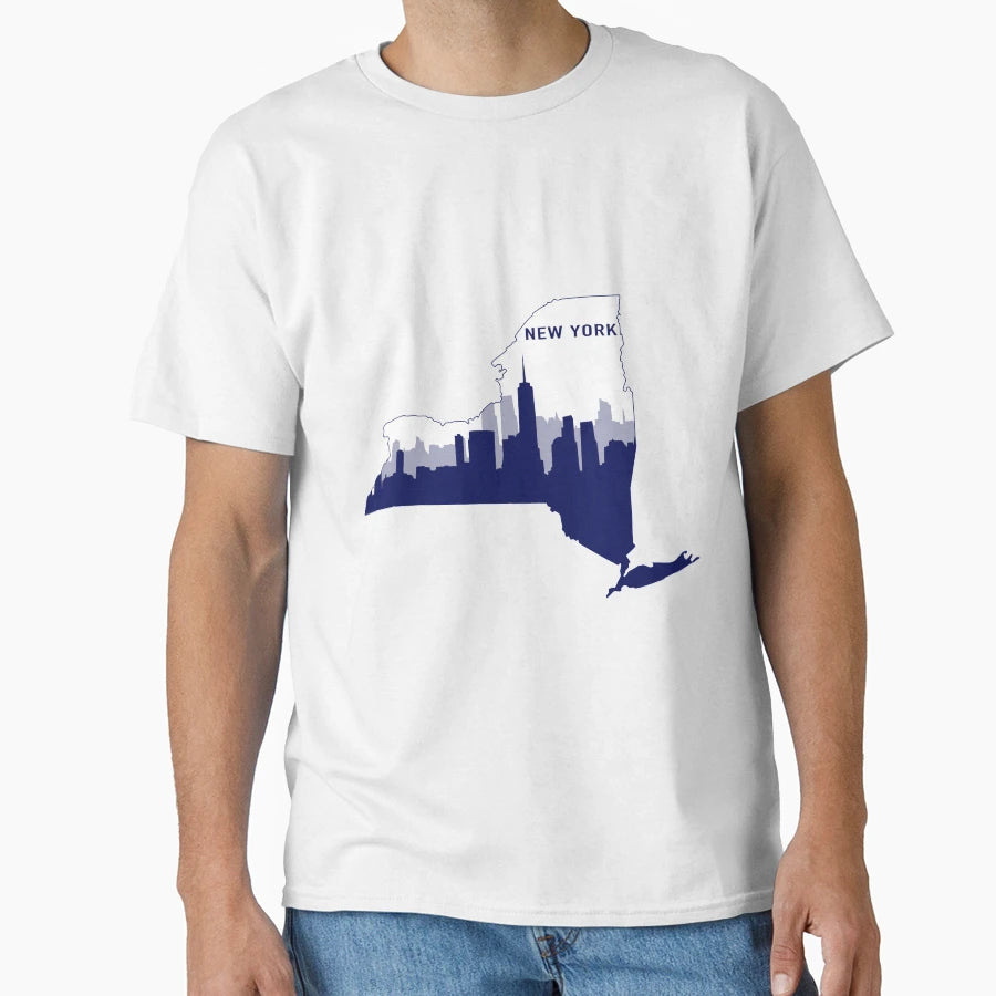 Blue New York T-Shirt - Trendy Graphic Unisex - T-Shirt, Sweatshirt, Hoodie
