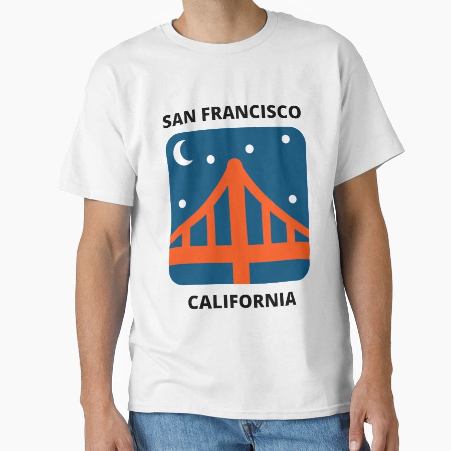 San Francisco Golden Gate Bridge T-Shirt - Minimalist Print Unisex - T-Shirt, Sweatshirt, Hoodie