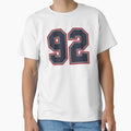 92 Navy Grey Red Sports Number Ninety Two T-Shirt - Novelty Apparel Unisex - T-Shirt, Sweatshirt, Hoodie