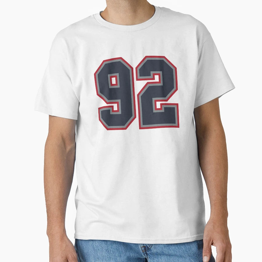 92 Navy Grey Red Sports Number Ninety Two T-Shirt - Novelty Apparel Unisex - T-Shirt, Sweatshirt, Hoodie