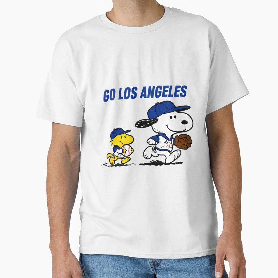 Snoopy Baseball Go Los Angeles T-Shirt - Streetwear Style Unisex - T-Shirt, Sweatshirt, Hoodie