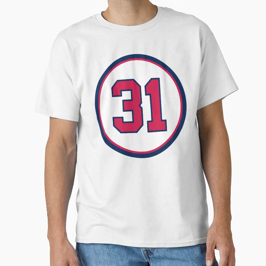 Greg Maddux 31 Jersey Number T-Shirt - Minimalist Print Unisex - T-Shirt, Sweatshirt, Hoodie