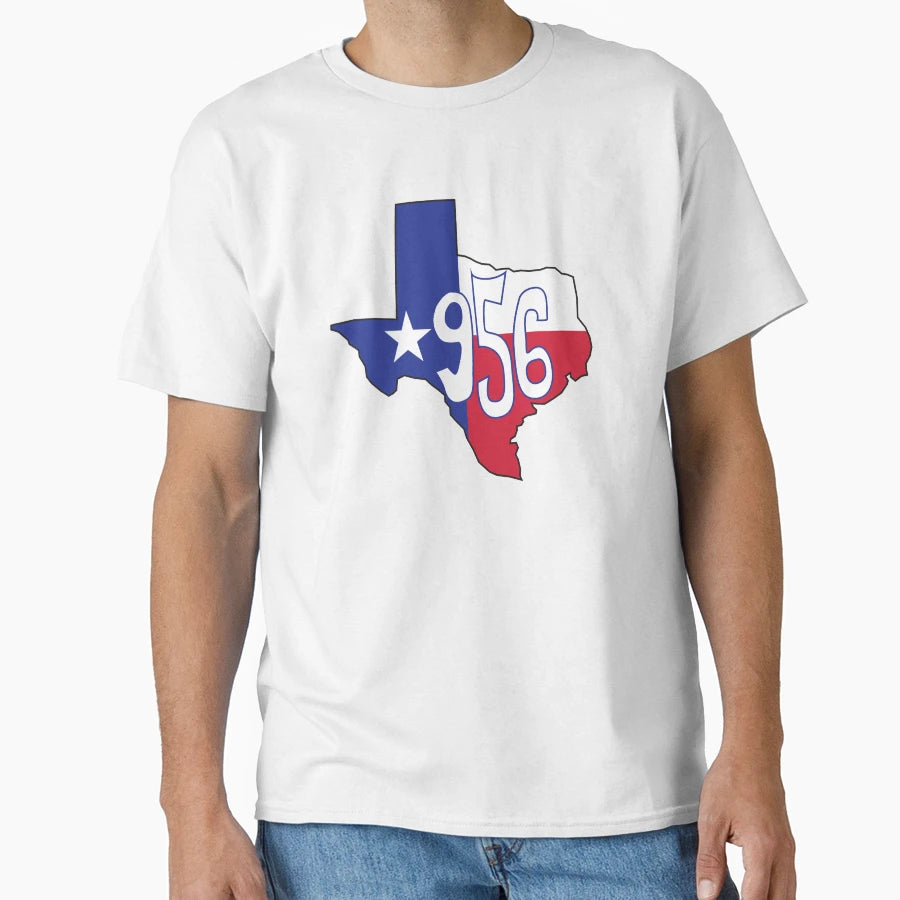 Hand Drawn Texas Flag 956 Area Code T-Shirt - Aesthetic Graphic Men Women - T-Shirt, Sweatshirt, Hoodie