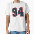 94 Navy Grey Red Sports Number T-Shirt - Streetwear Style for Adults - T-Shirt, Sweatshirt, Hoodie