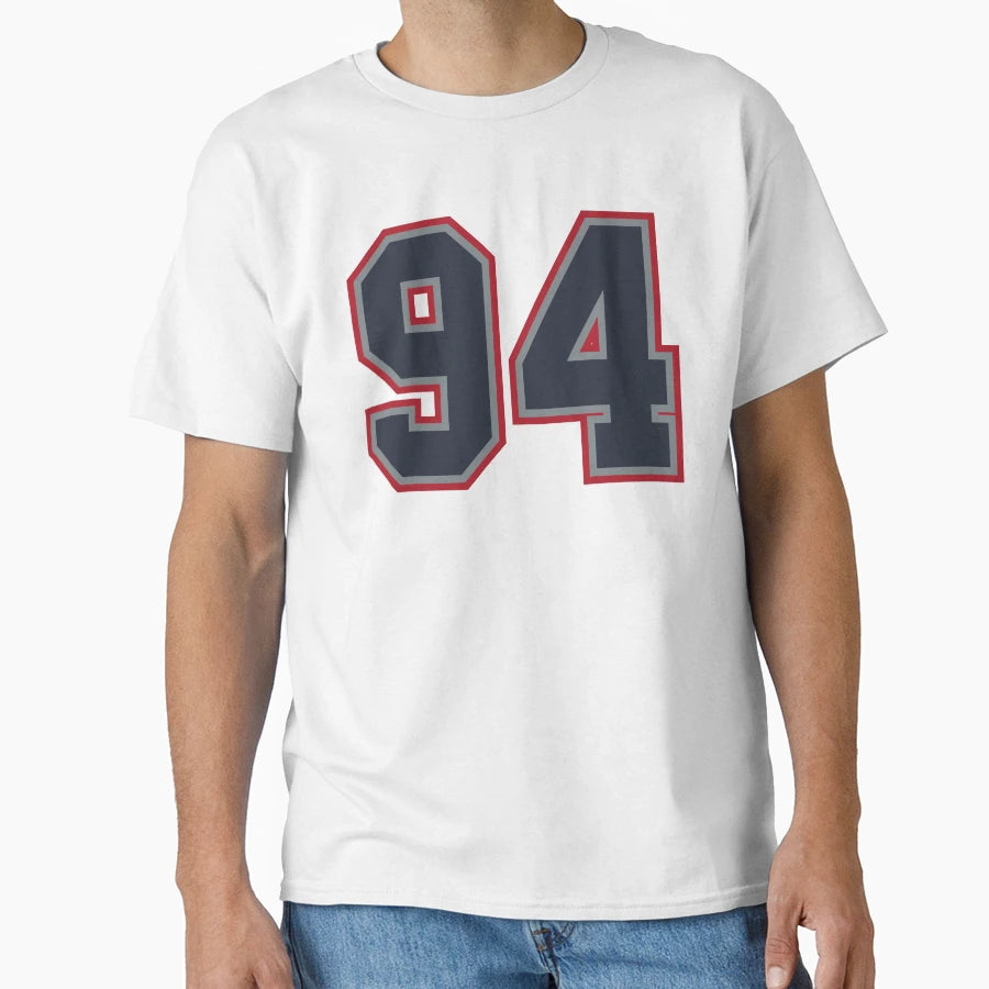 94 Navy Grey Red Sports Number T-Shirt - Streetwear Style for Adults - T-Shirt, Sweatshirt, Hoodie