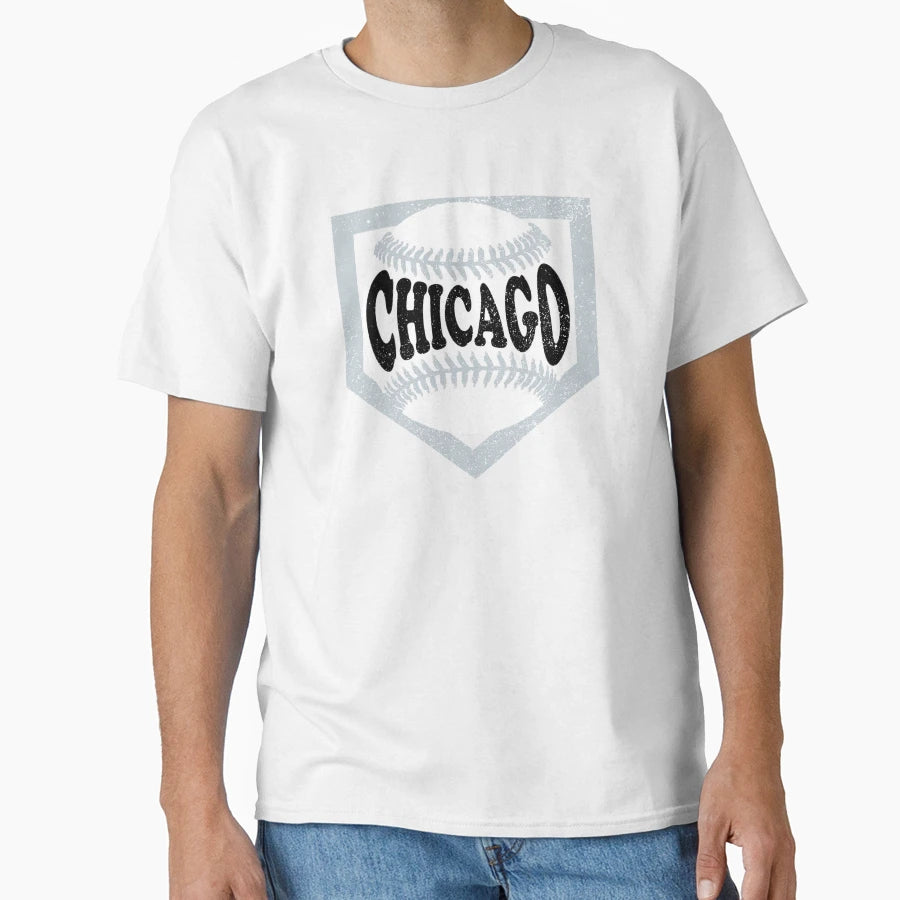 Chicago Baseball And Diamond Black And T-Shirt - Aesthetic Graphic Unisex - T-Shirt, Sweatshirt, Hoodie