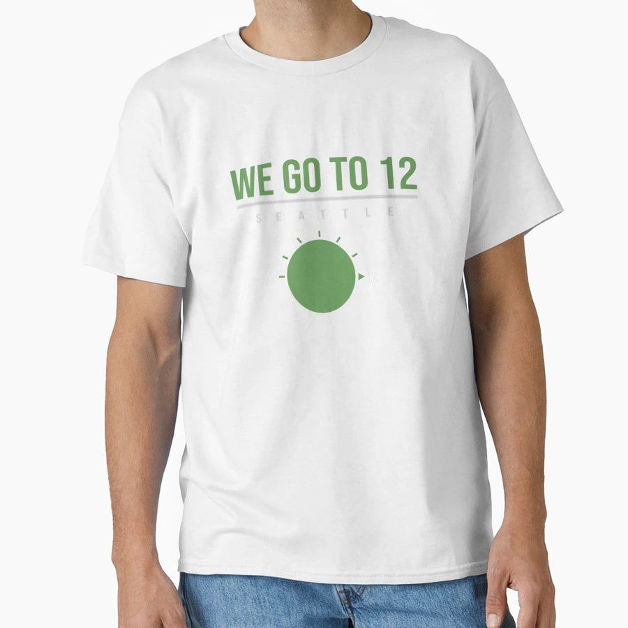 We Go To 12 Seattle Volume Knob T-Shirt - Fun Novelty Design for Adults - T-Shirt, Sweatshirt, Hoodie