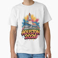 Houston 2026 Space Shuttle Football V3 T-Shirt - Unique Graphic Men Women - T-Shirt, Sweatshirt, Hoodie