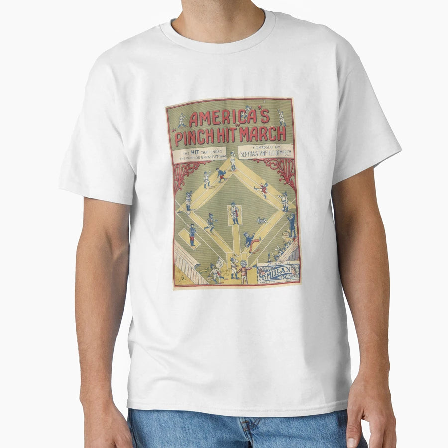 America S Pinch Hit March Baseball Sheet T-Shirt - Graphic Print Men Women - T-Shirt, Sweatshirt, Hoodie