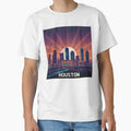Pixel Art Houston Skyline T-Shirt - Fun Novelty Design Unisex - T-Shirt, Sweatshirt, Hoodie