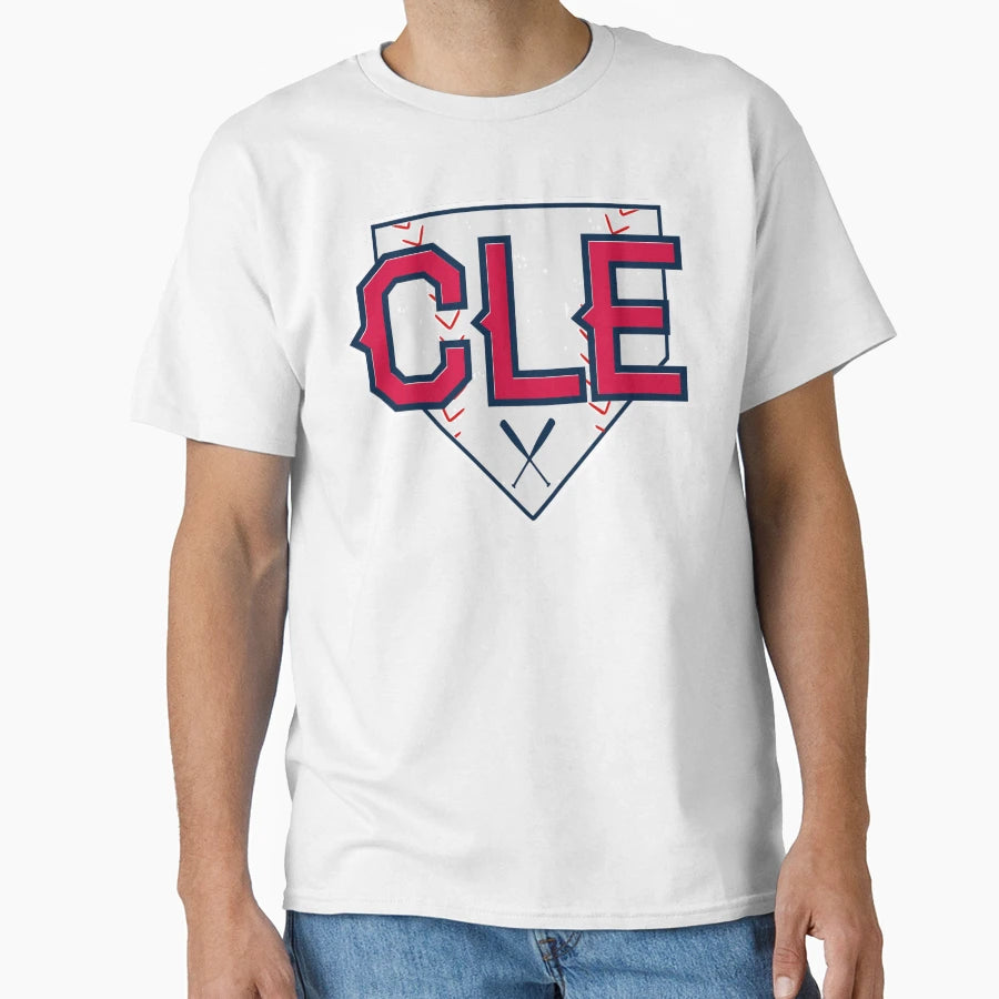 Cle Cleveland Baseball Home Plate T-Shirt - Unique Graphic Men Women - T-Shirt, Sweatshirt, Hoodie