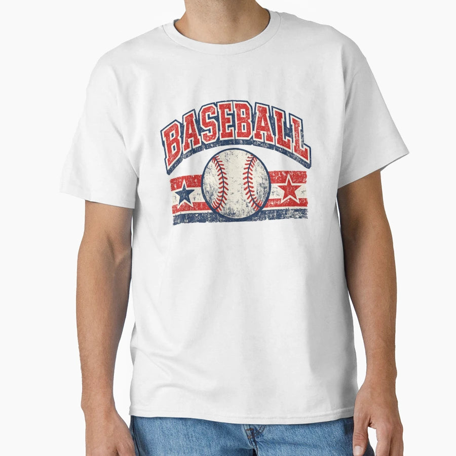 Baseball Distressed Athletic Typography T-Shirt - Custom Art Print Unisex - T-Shirt, Sweatshirt, Hoodie