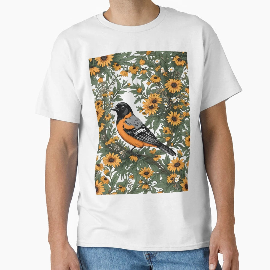 Baltimore Oriole Bird And Black Eyed T-Shirt - Trendy Graphic Men Women - T-Shirt, Sweatshirt, Hoodie