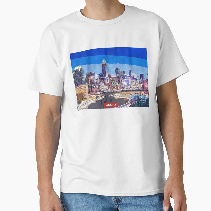 Atlanta City Skyline T-Shirt - Unique Graphic Unisex - T-Shirt, Sweatshirt, Hoodie