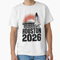 Houston 2026 Space Shuttle Football T-Shirt - Aesthetic Graphic Men Women - T-Shirt, Sweatshirt, Hoodie