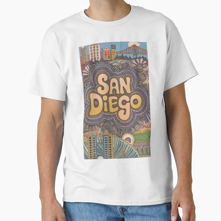 San Diego Whimsical City Life T-Shirt - Casual Everyday Wear Men Women - T-Shirt, Sweatshirt, Hoodie