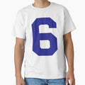 Number 6 Blue Six Sports Number Six T-Shirt - Novelty Apparel for Adults - T-Shirt, Sweatshirt, Hoodie
