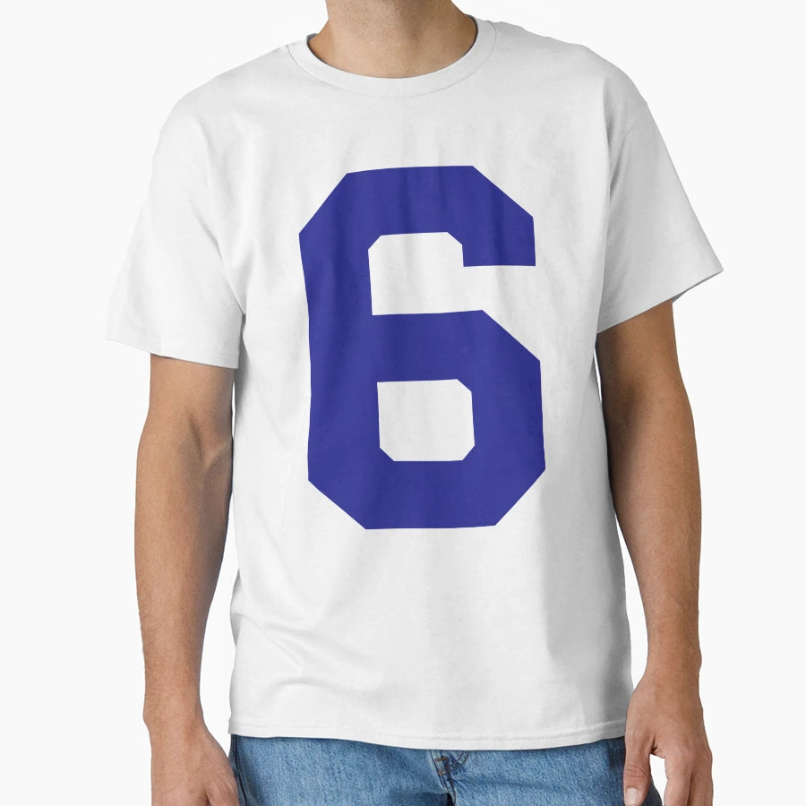 Number 6 Blue Six Sports Number Six T-Shirt - Novelty Apparel for Adults - T-Shirt, Sweatshirt, Hoodie