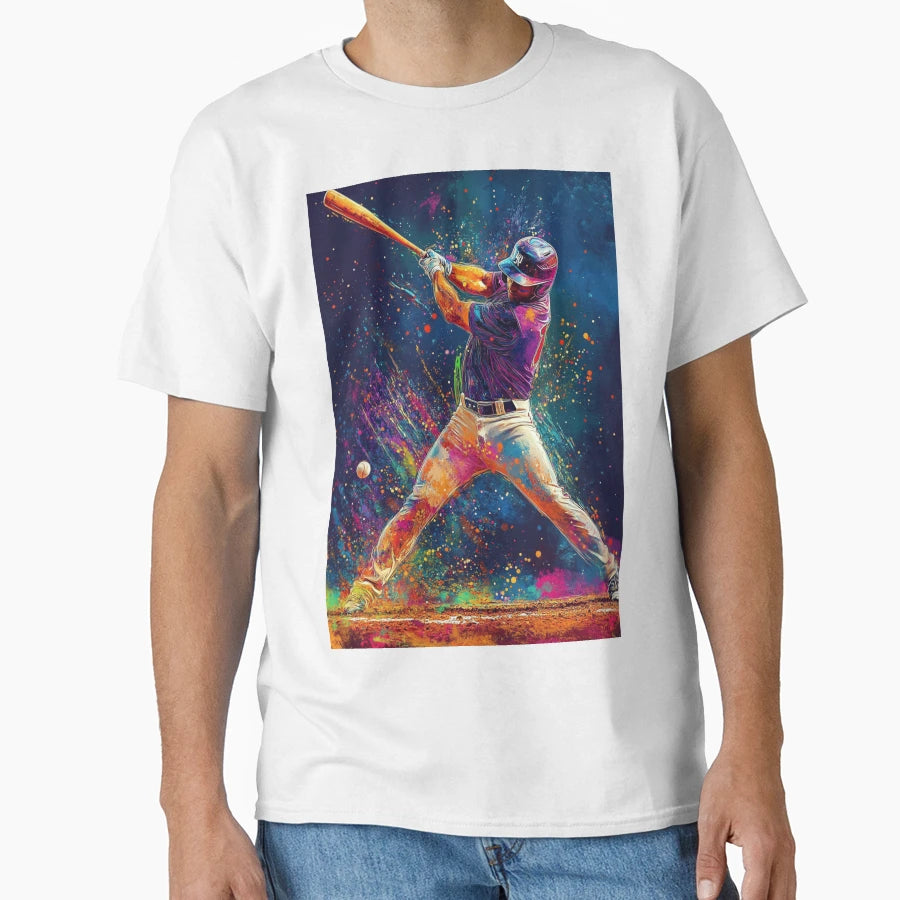 Abstract Depiction Baseball Player T-Shirt - Fun Novelty Design for Adults - T-Shirt, Sweatshirt, Hoodie
