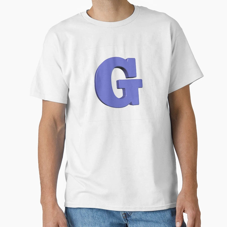 Letter G Dimensional Lavender T-Shirt - Casual Everyday Wear for Adults - T-Shirt, Sweatshirt, Hoodie