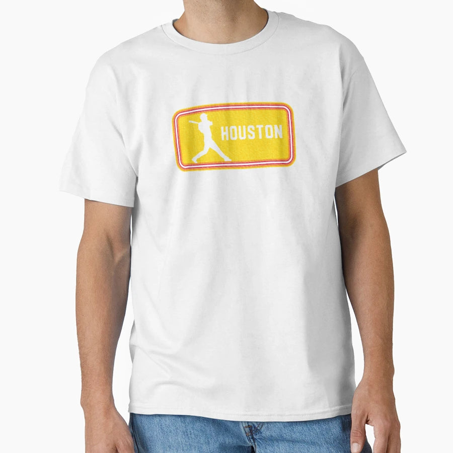 Houston Baseball Player Hou Hitter T-Shirt - Minimalist Print Men Women - T-Shirt, Sweatshirt, Hoodie