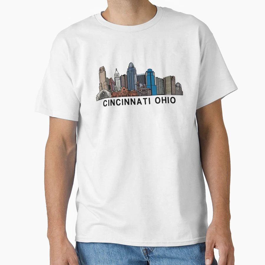 Cincinnati Skyline T-Shirt - Casual Everyday Wear Unisex - T-Shirt, Sweatshirt, Hoodie