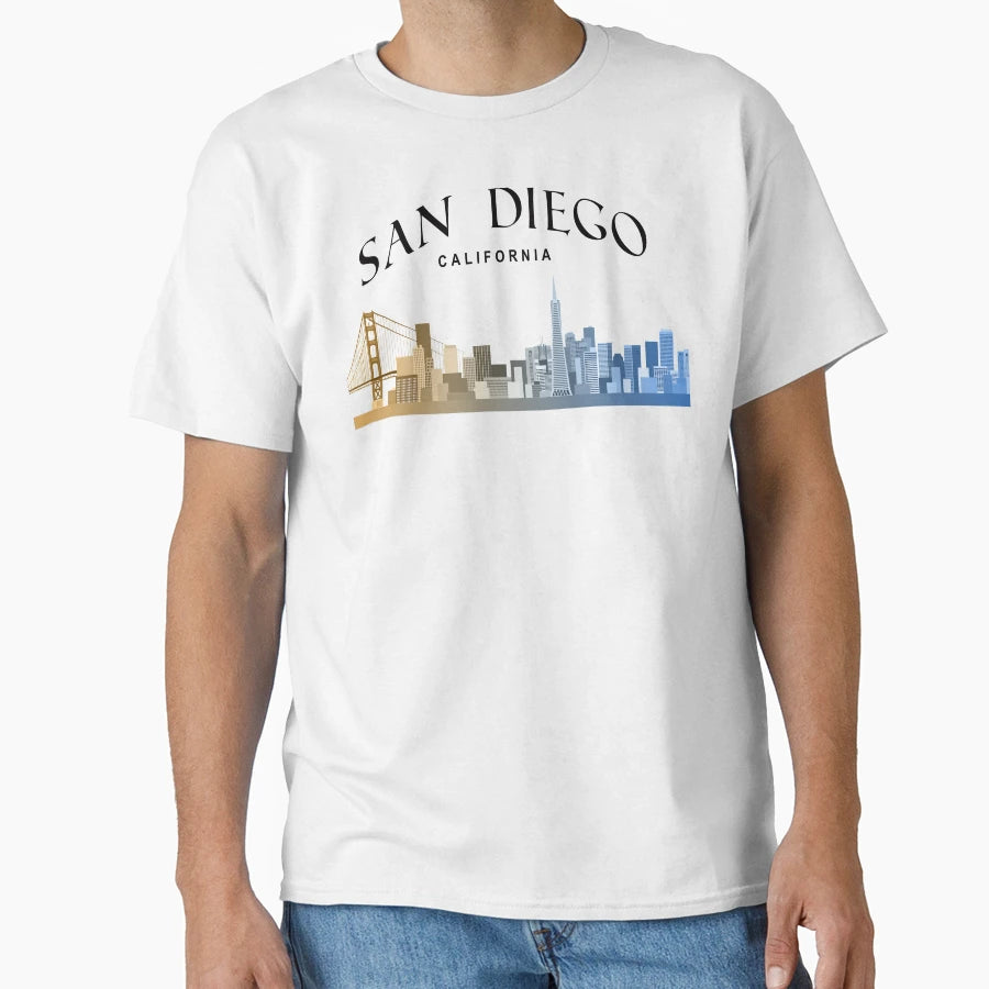 San Diego City Skyline Travel T-Shirt - Fun Novelty Design Men Women - T-Shirt, Sweatshirt, Hoodie