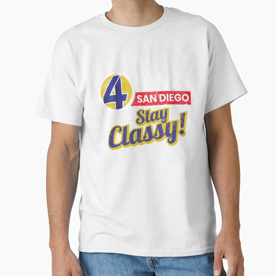 Kvwn News Team Stay Classy San Diego T-Shirt - Novelty Apparel for Adults - T-Shirt, Sweatshirt, Hoodie
