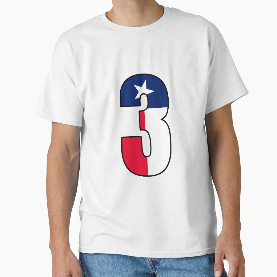 Number 3 Texas Flag T-Shirt - Fun Novelty Design Men Women - T-Shirt, Sweatshirt, Hoodie