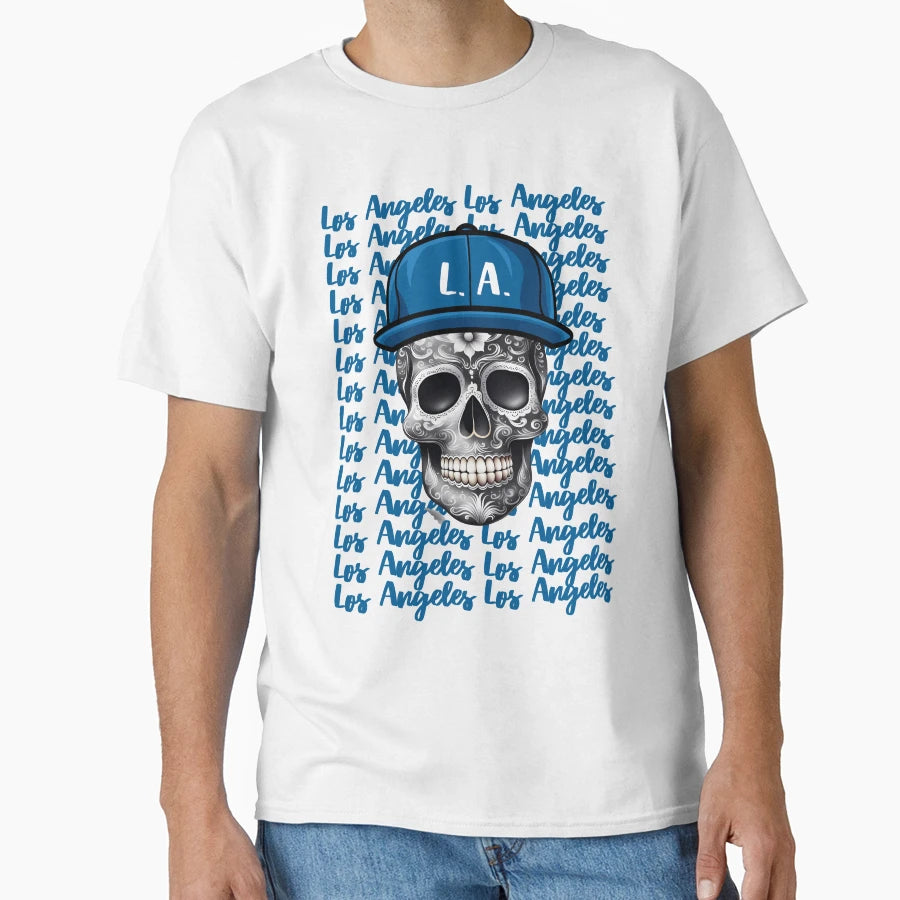 Los Angeles Sugar Skull T-Shirt - Minimalist Print Men Women - T-Shirt, Sweatshirt, Hoodie