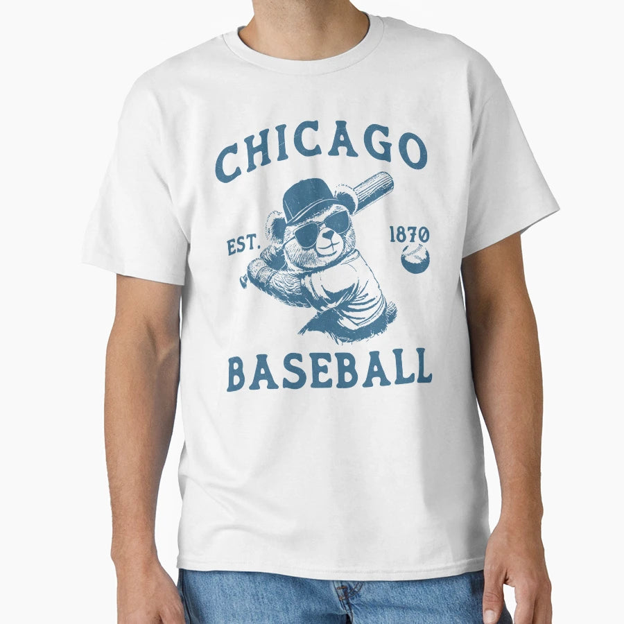 Grunge Chicago Baseball T-Shirt - Unique Graphic Men Women - T-Shirt, Sweatshirt, Hoodie