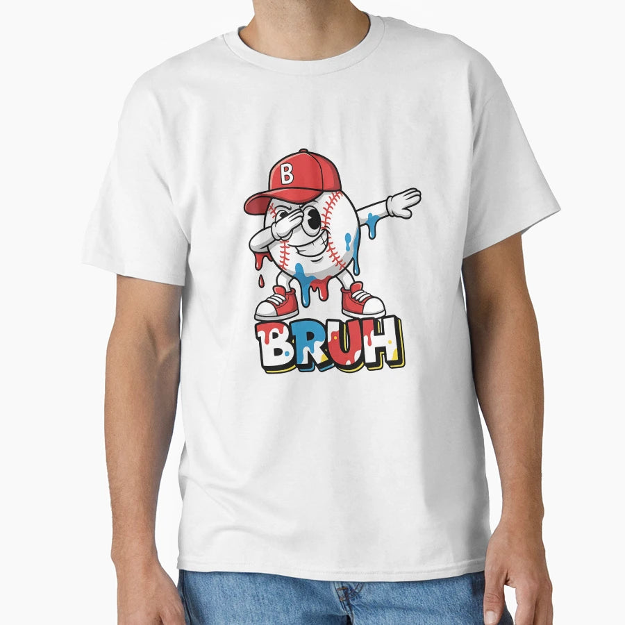 Bruh Ice Cream Drip Baseball Sports T-Shirt - Novelty Apparel Men Women - T-Shirt, Sweatshirt, Hoodie