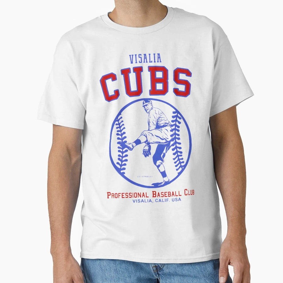 Visalia Cubs Baseball Pitcher T-Shirt - Casual Everyday Wear Men Women - T-Shirt, Sweatshirt, Hoodie