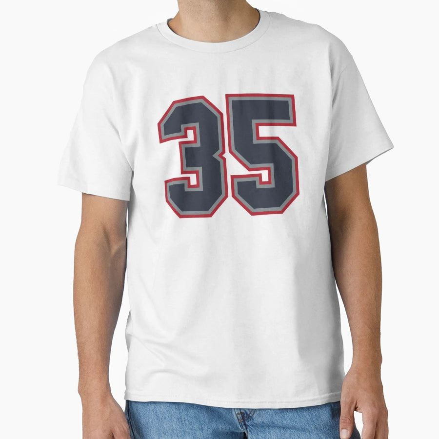 35 Navy Grey Red Sports Number Thirty T-Shirt - Unique Graphic Men Women - T-Shirt, Sweatshirt, Hoodie