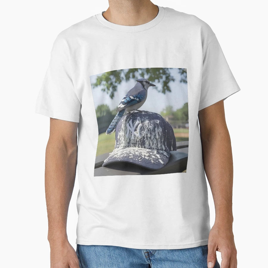 Blue Jay Decorating Ny Yankee Hat T-Shirt - Minimalist Print Men Women - T-Shirt, Sweatshirt, Hoodie