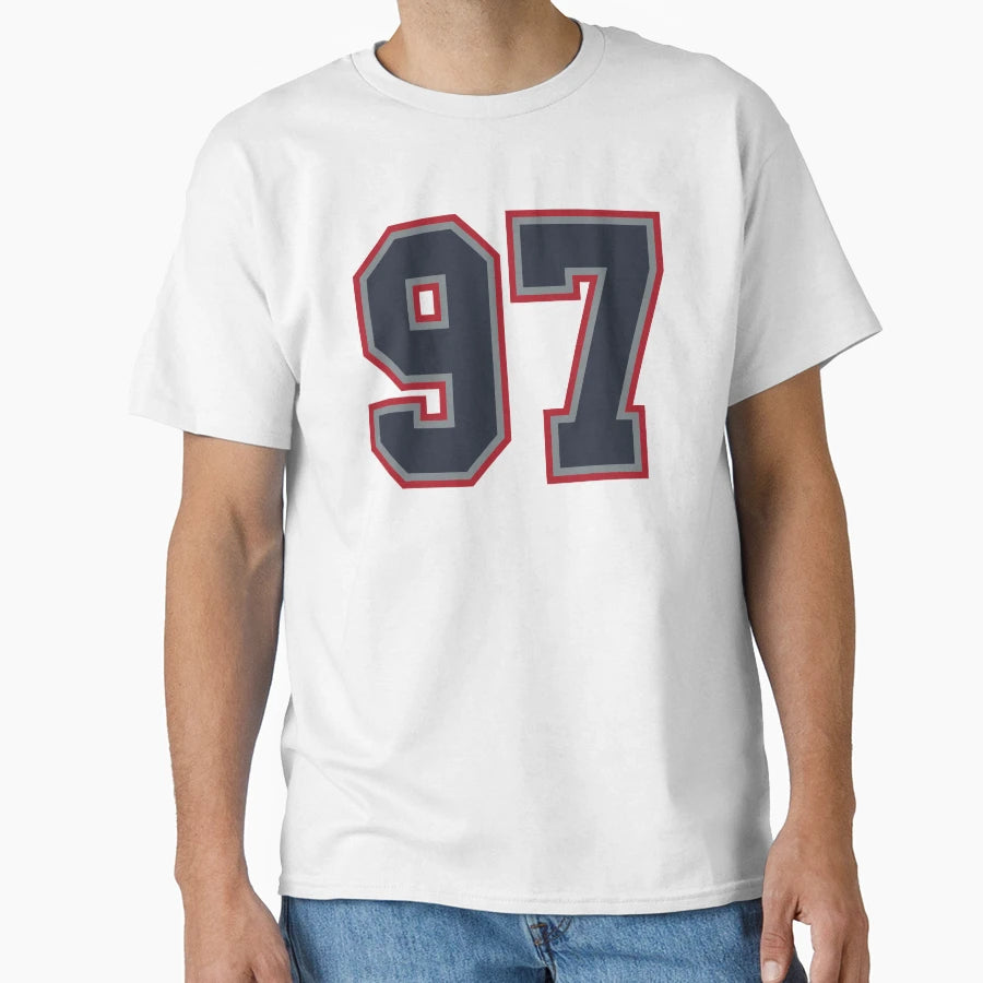 97 Navy Grey Red Sports Number Ninety T-Shirt - Streetwear Style Unisex - T-Shirt, Sweatshirt, Hoodie