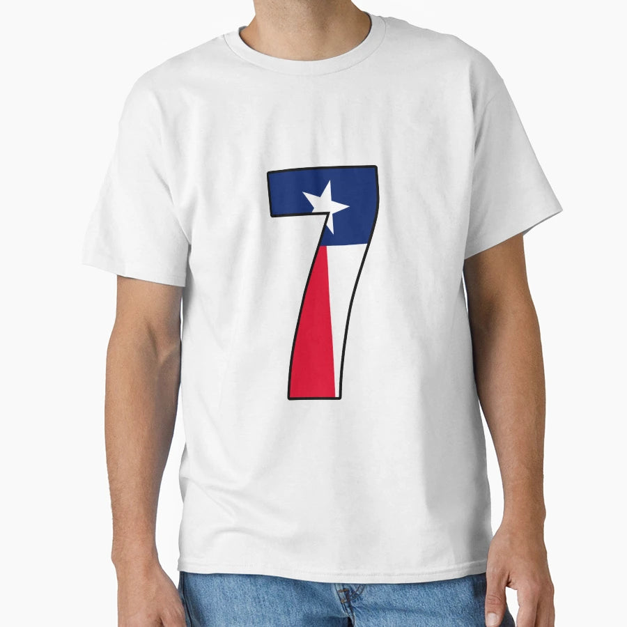 Number 7 Texas Flag T-Shirt - Unique Graphic for Adults - T-Shirt, Sweatshirt, Hoodie