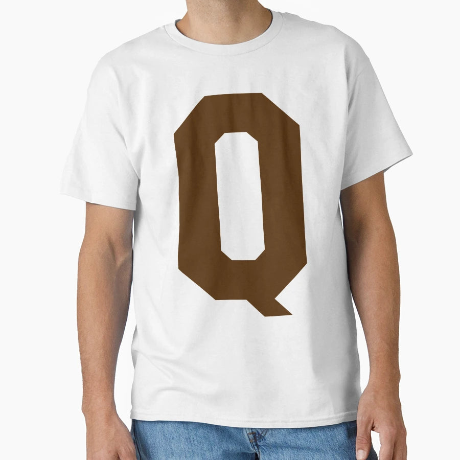 Alphabet Brown Q Sports Letter Q T-Shirt - Minimalist Print Unisex - T-Shirt, Sweatshirt, Hoodie